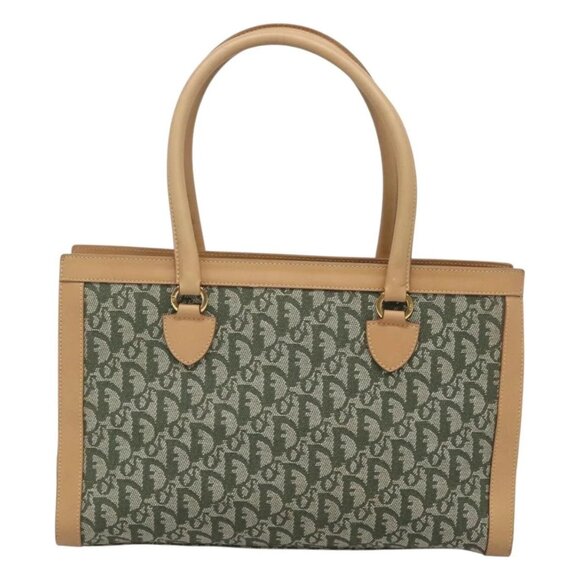 Christian Dior Trotter Canvas Hand Bag Khaki Gold Auth 123689 - Picture 3 of 16